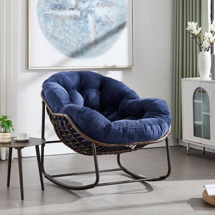 Fauteuil à bascule dextérieur en rotinterrasse jardin
