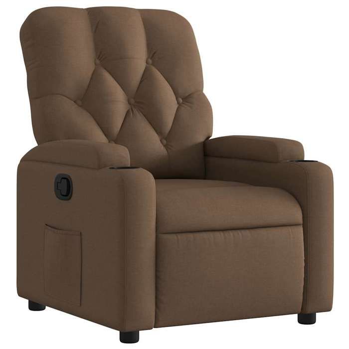 NEUF 2026 CHIC Fauteuil inclinable réglable SWEETY inclinaison manuelle Marron tissu 74x86.5x93.5 cm FF4060
