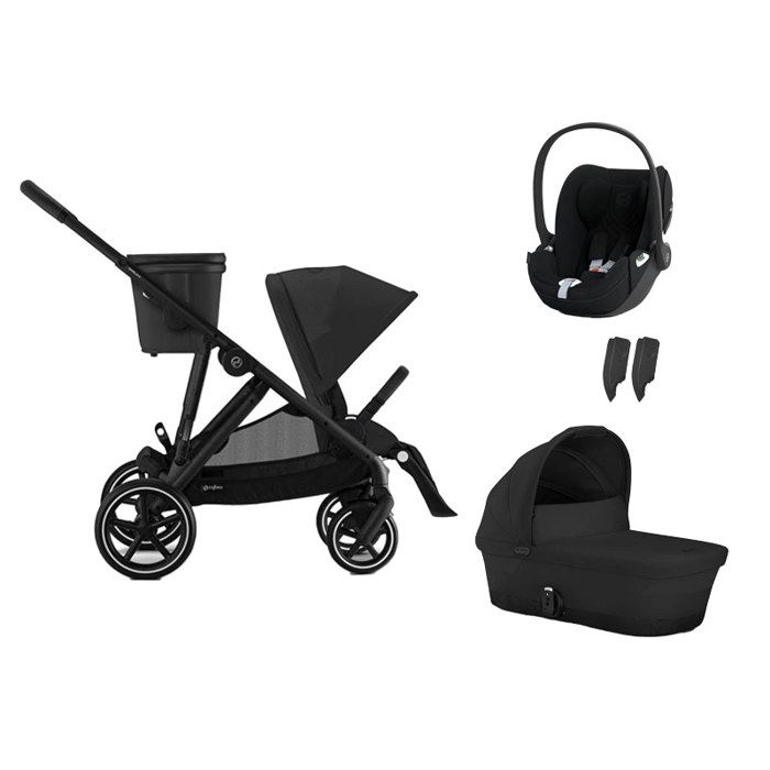 CYBEX - Poussette Trio Gazelle S + Cloud T Plus + Nacelle Moon Black