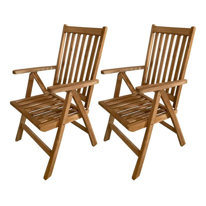 AXI Nuria Ensemble de 2 Chaises de Jardin Pliables et réglables Bois de Teck 2 Assises de Balcon pour Terrasse / Balcon / AXI Nuria Ensemble de 2 Chaises de Jardin Pliables et réglables Bois de Teck 2 Assises de Balcon pour Terrasse / Balcon /