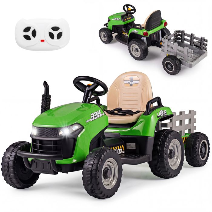 GloryStar Voiture UTV 24 V pour Enfants à 2 Places, Moteurs 4RM 300 W, Télécommande, 4 Amortisseurs, Sièges en Cuir, Musique et Lumières