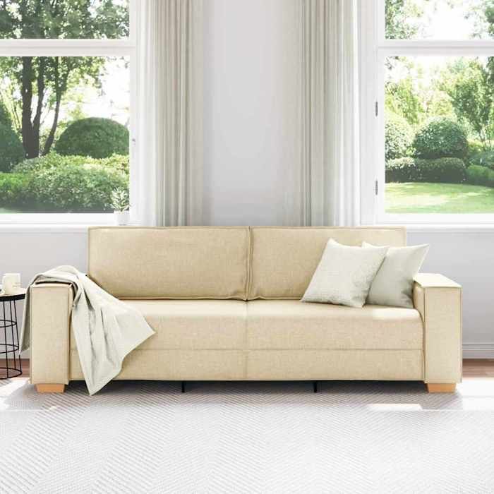 Crème SOFA - PHSH - Canapé 180cm - 3 places - Crème tissu C141