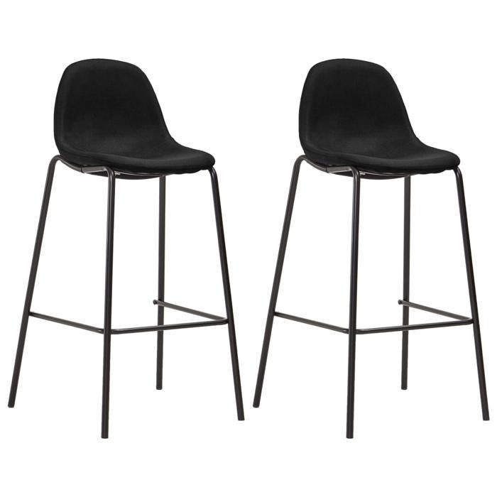 Magnifique Chaises de bar scandinave Tabourets Hauts antidérapants lot de 2 noir tissu 51x49x99cm CL7127829