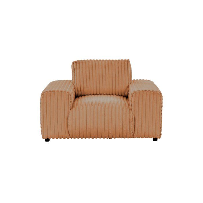 CAISA - Fauteuil en velours côtelé - Terracotta