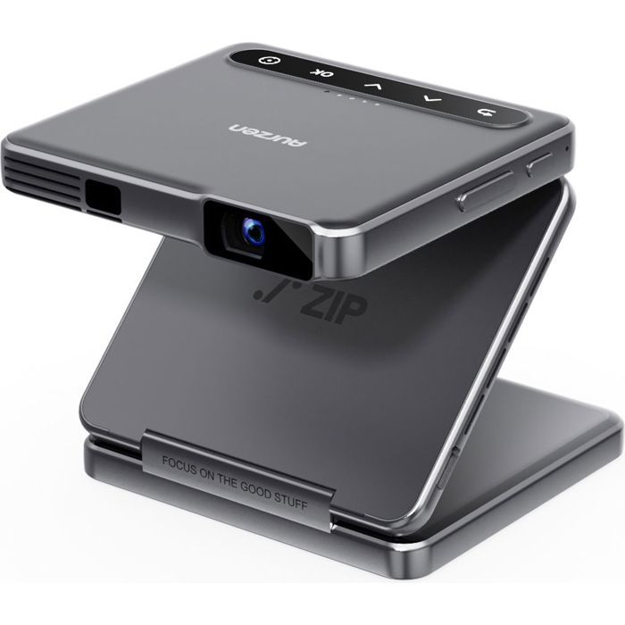 Mini vidéoprojecteur - AURZEN - ZIP Gris - HD 720p - 100 lumens ANSI - Batterie 5000 mAh (1h30)