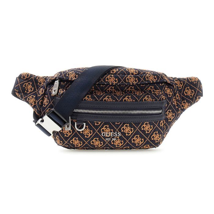 GUESS Sac banane bleu foncé brun clair pour homme - Berlin Bumbag L Deep Indigo 349738 GUESS Sac banane bleu foncé brun clair pour homme - Berlin Bumbag L Deep Indigo 349738