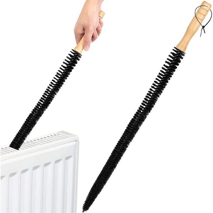 2pcs Brosse radiateur – Manche bois 78cm flexible – Pour nettoyage radiateur meubles et cheminée