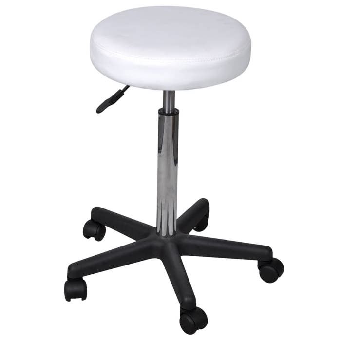 Tabouret de bureau - vidaXL - Blanc - 52 cm - charge max.110 kg - hauteur dassise réglable yfc77s7219