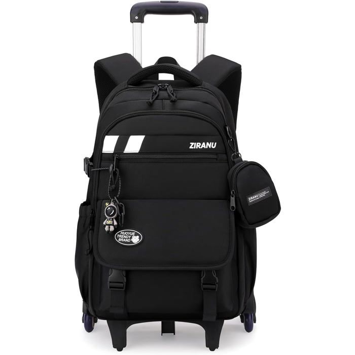 Cartable à roulettes garçon - Tanou - 6 roues - Grande capacité 28 litres - Dimensions 32x18x48 cm