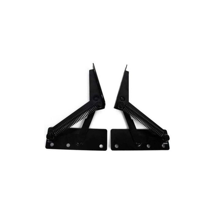 1 paire Charnières à ressort pour appui-tête de canapé pliable à 80° - Noires