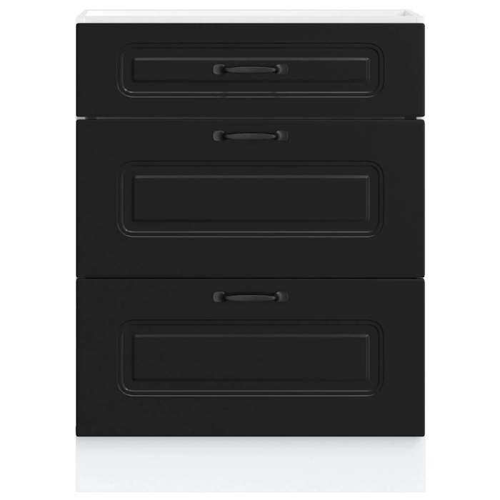 Magnifique Meuble bas de cuisine « Kalmar » Bois dingénierie noir - design polyvalent - pour maison - Noir 27.1 kg 2026_354291