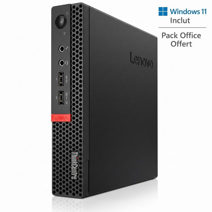 Mini PC Lenovo ThinkCentre M710Q Tiny - Intel Core i3 - 8 Go RAM - SSD 240 Go - Windows 11 Pro - Pack Office