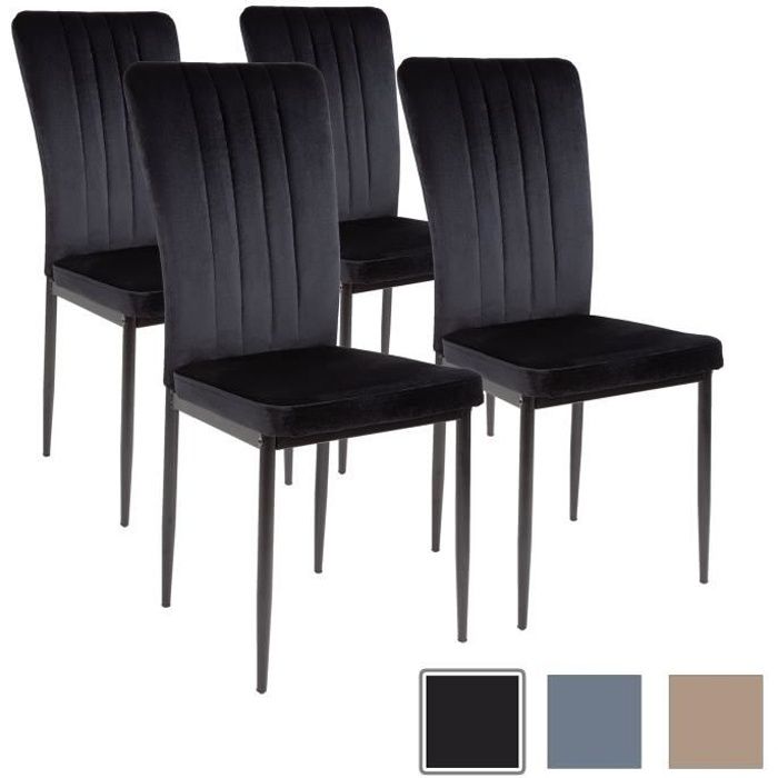 Chaises de salle à manger Albatros Modena - Lot de 4 - Noires - Testées SGS Chaises de salle à manger Albatros Modena - Lot de 4 - Noires - Testées SGS