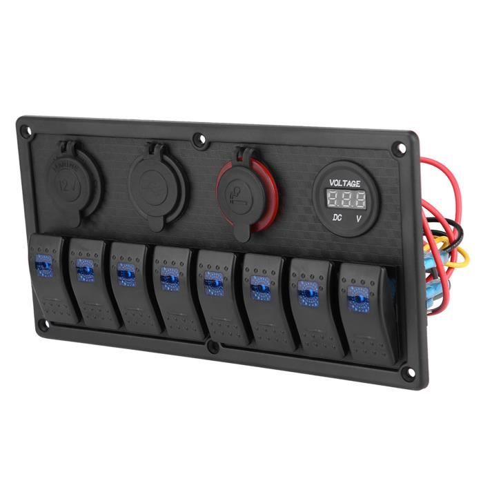 Panneau Commutateur 6 Gang Étanché IP65 12V/24V LED Bleu - Interrupteur Bascule Voiture Bateau Camion Camping-car