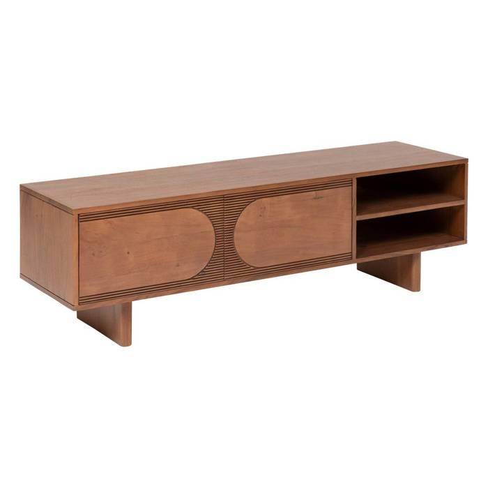 Meuble tv 2 portes Nanda marron 147x45 5x40cm - Atmosphera Créateur dintérieur Meuble tv 2 portes Nanda marron 147x45 5x40cm - Atmosphera Créateur dintérieur