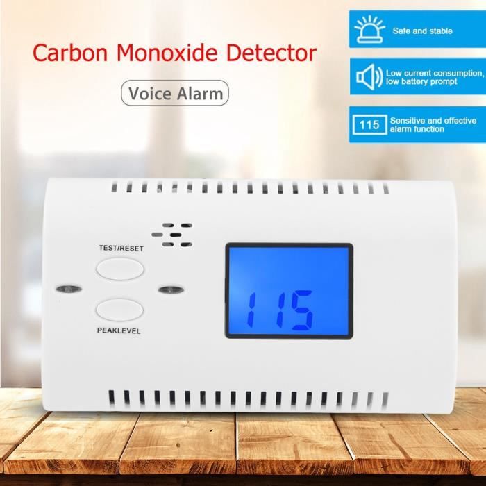 Détecteur de moniteur d'alarme de monoxyde de carAIMe d'invite vocale pour sécurité à la maison(batterie non incluse)---AIM