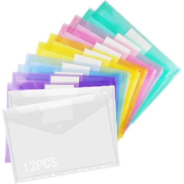 Pochette enveloppe à bouton PP FC 260 x 360mm en plastique Transparent  Couleur (Rouge/ Bleu/ Vert) - Enveloppes et pochettes - Papier et enveloppes  - Fourniture de bureau - Tous ALL WHAT OFFICE NEEDS