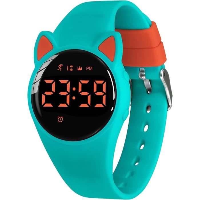 Cadeau Enfant Montre Enfant Fille Motif Chat Étanche 3ATM Avec