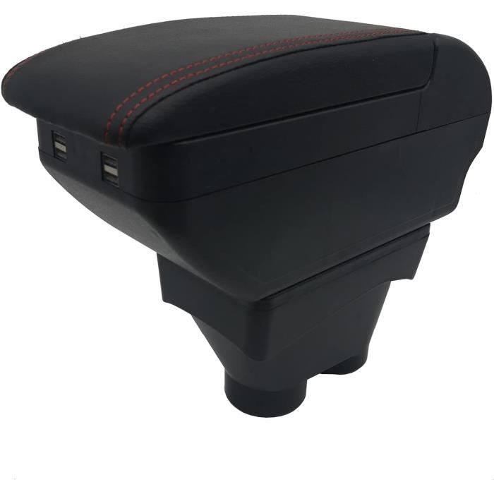 Accoudoir Double Couche Cuir Noir Console Centrale Peugeot 208 2013-2018