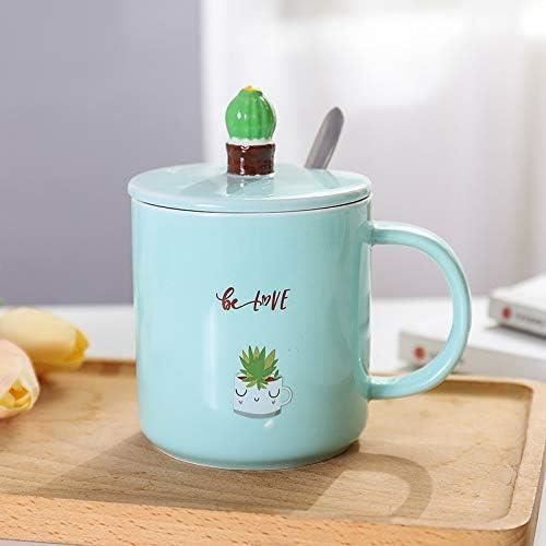 Tasse Kawaii Chat Jaune En Céramique Avec Couvercle Et Soucoupe - Cadeau Adorable