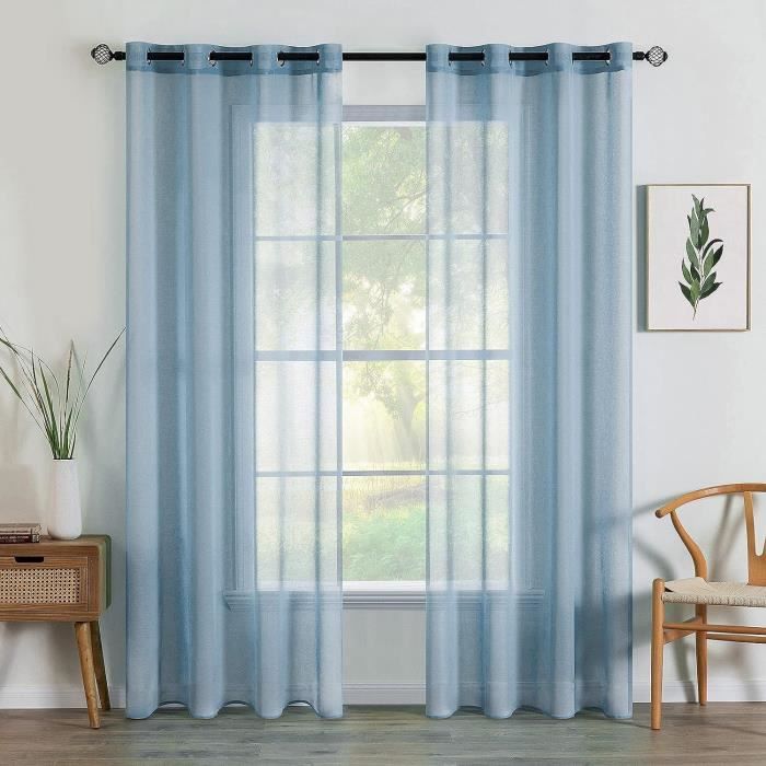 Rideaux Occultants Chambre Enfant – Motif Lune Et étoiles, Polyester, 167x182 Cm, Lot De 2, Bleu Marine