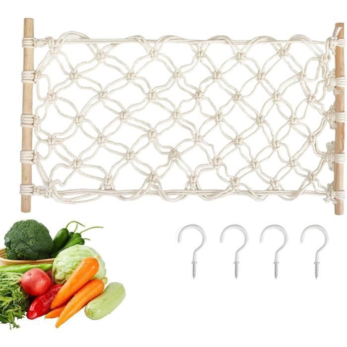 Corbeille à Fruits Pour Cuisine à 5 Niveaux, Panier De Rangement Empilable Pour Fruits Et Légumes Avec Roulettes En Bois, Panier En Fil Métallique