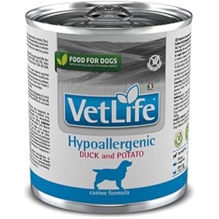 Meilleurs prix pour Nourriture humide hypoallergénique pour chien - Farmina - VET Life Natural Diet - Canard & Pommes de terre