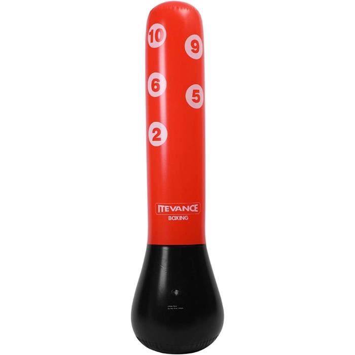 Sac De Frappe Gonflable Autoportant 160 Cm Avec Base Lestable - Pour Fitness, Boxe à La Maison, Adulte Et Enfant (rouge)