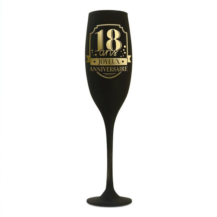 Flute Champagne Anniversaire 18 Ans Noire Effet Or Achat Vente Verre A Vin Soldes Sur Cdiscount Des Le Janvier Cdiscount
