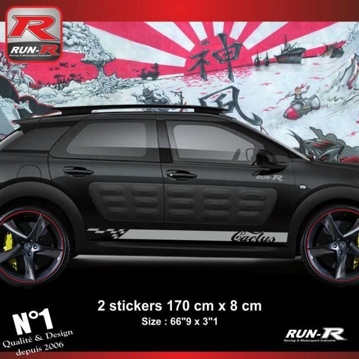 Sticker bas de caisse - ADNAUTO - Citroen Cactus - Lot de 2 - Résistant ...