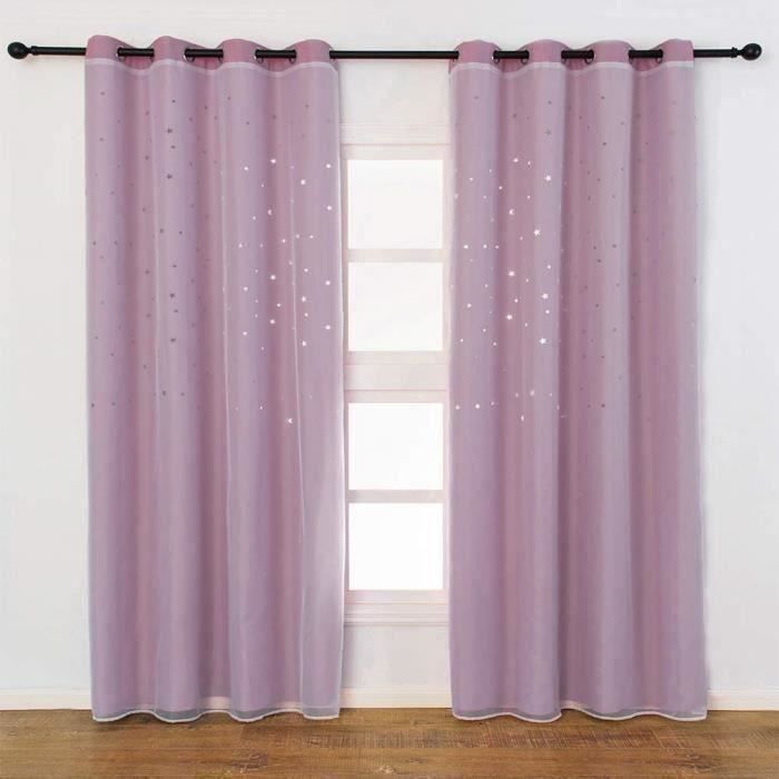 Rideaux Etoile Pour Enfants Oeillets Bloquant La Lumiere Rose Bebe Fenetre Etoile Rideau Pour Chambre De Fille Super Achat Vente Rideau Cdiscount