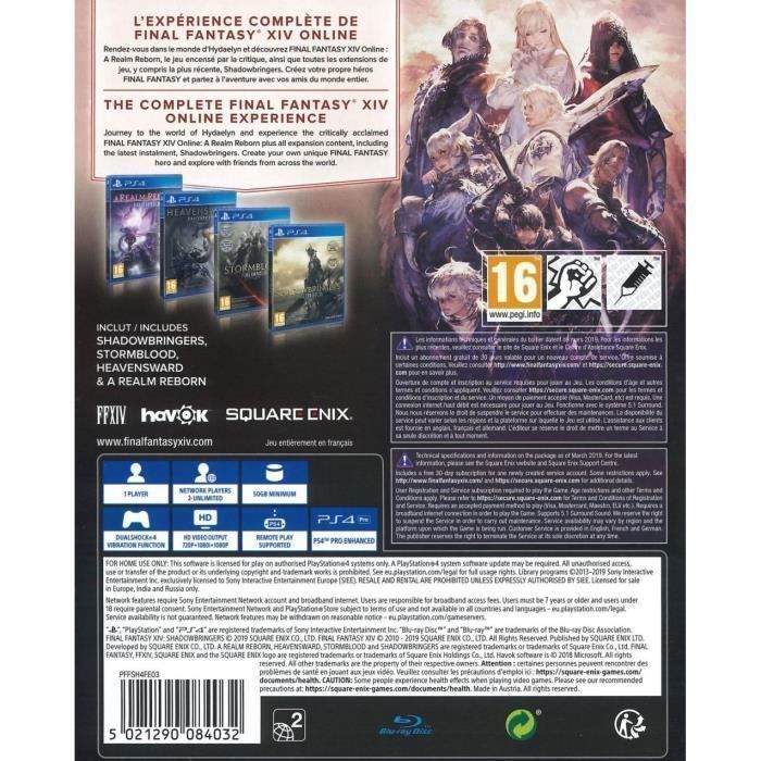 Final Fantasy XIV Complete Edition Jeu Playstation 4