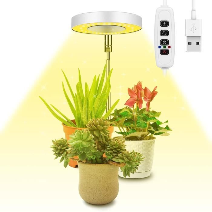 Lampe de Plante LED à Spectre Complet Réglable en Hauteur - Grow Light - Lumière Chaude
