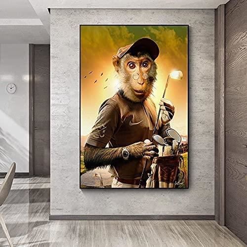 Tableau Toile Moderne Singe Pop Art Coloré - 70x70 Cm Sans Cadre - Décoration Murale Abstraite