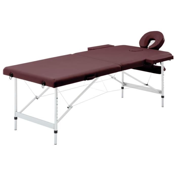 GES Table de massage pliable 2 zones Aluminium Violet vin★1 - Cdiscount ...