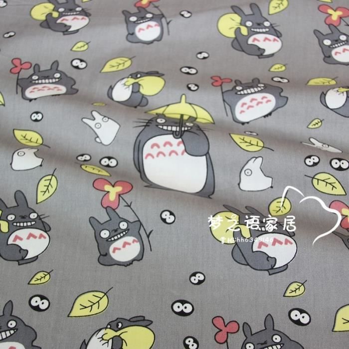 Tissus Tissu 100 Coton Imprime Totoro Pour Bebe Robe Patchwork Couette Literie Draps Oreillers Type No 1 50x160cm 0 5m Cdiscount Beaux Arts Et Loisirs Creatifs