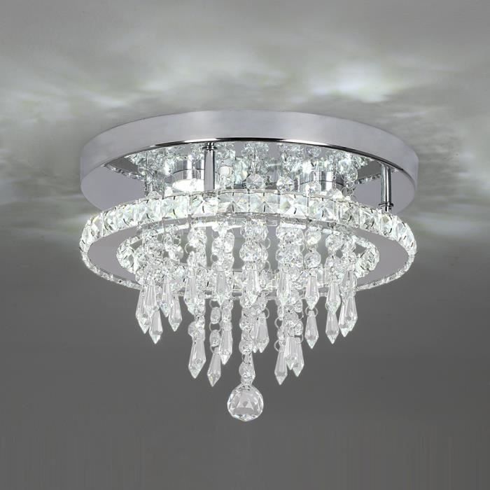 Lustre en cristal 1 lumière encastré plafonnier lustre moderne luminaire pour chambre salon salle à manger couloir 