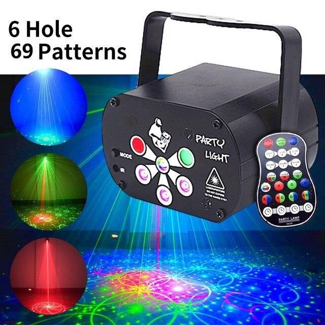 6 trous 69 modèles USBélectrique Lumière De Fête Laser Led Pour Dj