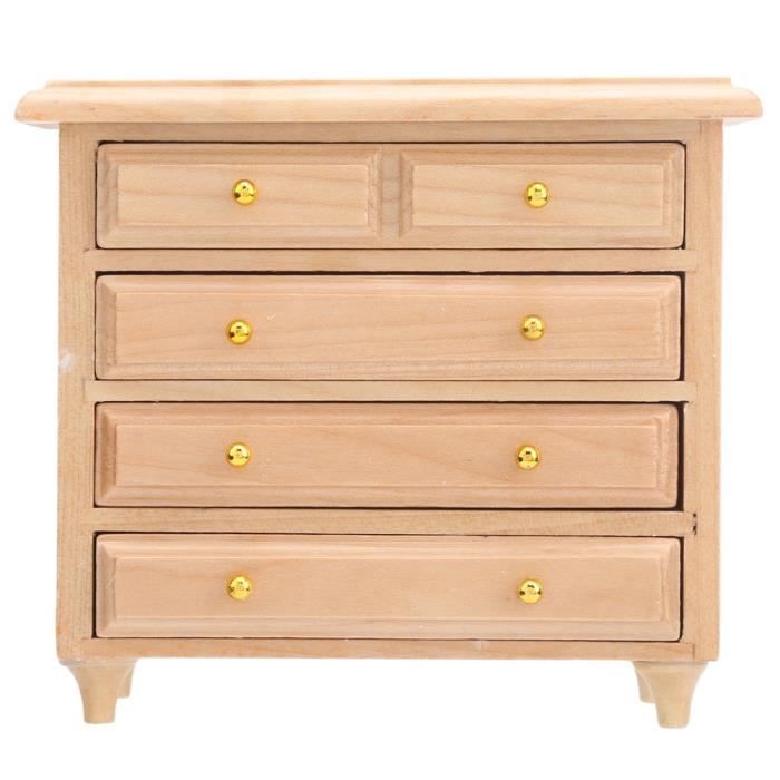 Mxzzand Armoire de maison de poupée Armoire Miniature 1:12 Commode
