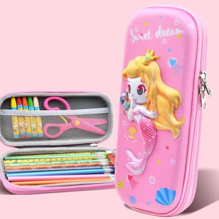 CRTLNYH Trousse Licorne Ensemble, 3D Étanche Trousse Pour Fille,Sac en papier crayon de grande capacité avec sac à crayons de couleur,Cadeaux De Retour à L'école, Cadeaux De Noël-20*8.5*5