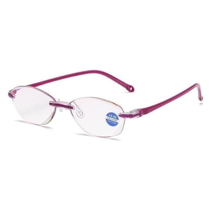 Lunettes De Lecture Anti-lumière Bleue - Monture Carrée Transparente Rose - Pour Femmes - Vision Confortable