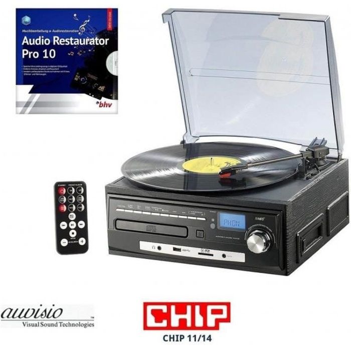 système stéréo auvisio MHX-550.LP lecteur de musique + numériseur pour disques, CD, MC, MP3, USB, SD