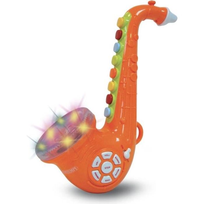 bontempi saxophone avec effets lumineux 32 cm orange