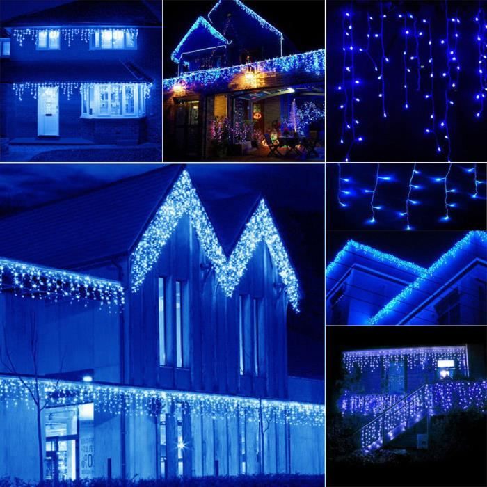 50m 400led guirlande lumineuse d'extérieur et d'intérieur chaîne de noël fée lumière décoration de mariage de fête noël - bleu