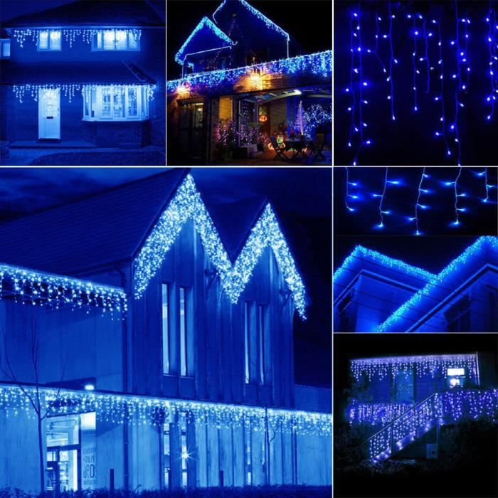 50M 400LED Guirlande lumineuse d'extérieur et d'intérieur Chaîne de noël  fée lumière décoration de mariage de fête Noël - bleu - Cdiscount Maison