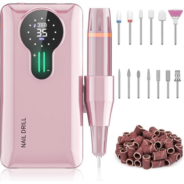 Ponceuse à Ongles Professionnelle 35000 RPM Avec 6 Embouts Et Affichage LED - Neuf