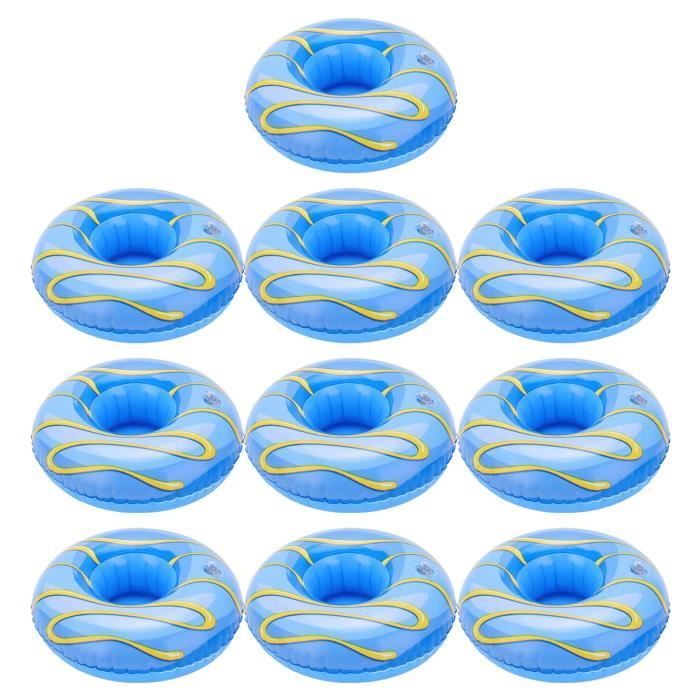 Gobelet Biere 10 Porte-Gobelets Gonflables Flamants Roses - PVC Pour Piscine Et Plage - Rose Décoration Flottante