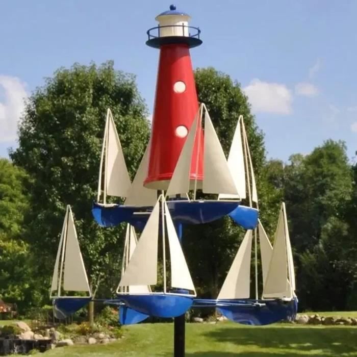 Moulin à Vent De Jardin Harlow - Spinner Carillon Éolien Rotatif 360° En Métal Pour Extérieur