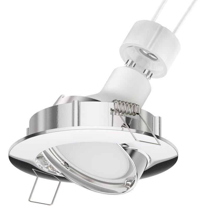 Spot Led Encastrable Au Plafond Circ Chromé Orientable Gu6,826W 630Lm ...