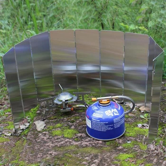 ensemble barbecue en plein air pare-brise pare-brise en aluminium barbec 10pcs 